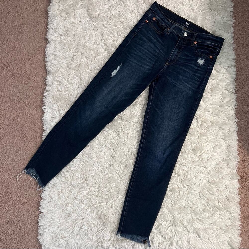 Gap Denim Distressed Denim True Skinny Jeans Size 27 R